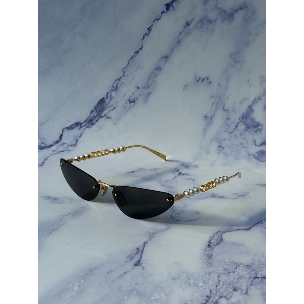 NEW Gucci GG1920S Gold Cat Eye Pearl Sunglasses - Picture 8 of 10